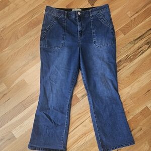 Democracy Dark Blue Flare Jeans Short